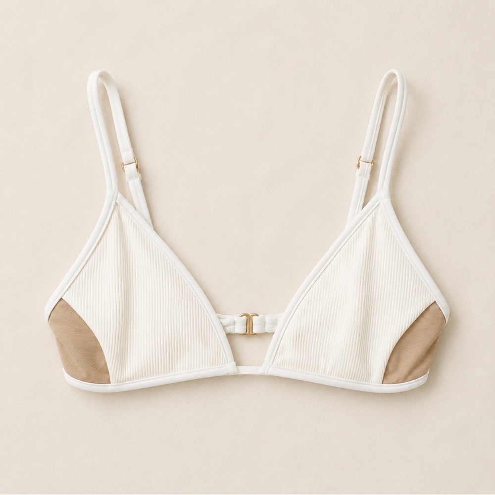L*SPACE Macey Bikini Top in Cream